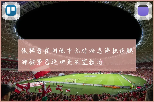 张稀哲在训练中无对抗急停扭伤腿部被紧急送回更衣室救治